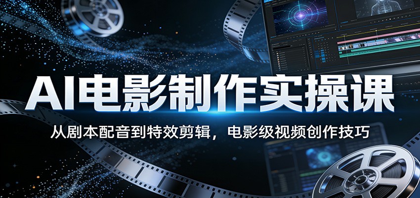 AI电影制作实操课：从剧本配音到特效剪辑，电影级视频创作技巧-云网创