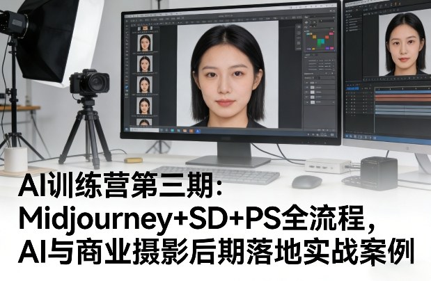 AI训练营第三期：Midjourney+SD+PS全流程，AI与商业摄影后期落地实战案例-云网创